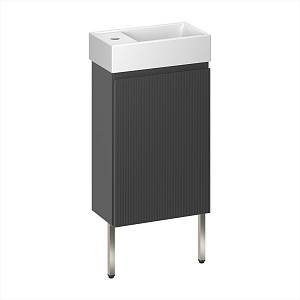 Wellsee Тумба под умывальник 3 в 1 WC Area 221802004 (тумба/матовый темно-серый, раковина/глянцевый белый, ножки/нержавеющая сталь)