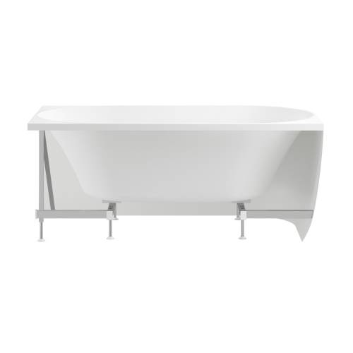 Пристенная акриловая ванна Wellsee Belle Spa 235701001, 150*75 см (левая) Набор 4 в 1: ванна 235701000, каркас, экран, слив-перелив хром 231921000.