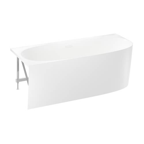 Пристенная акриловая ванна Wellsee Belle Spa 2.0 235805002, 170*75 см (левая) Набор 4 в 1: ванна 235805000, каркас, экран, слив-перелив глянцевый белый 231922000.