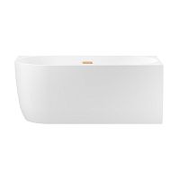 Пристенная акриловая ванна Wellsee Belle Spa 235702004, 150*75 см (правая) Набор 4 в 1: ванна 235702000, каркас, экран, слив-перелив золото 231925000.