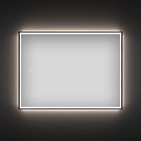Прямоугольное зеркало с фронтальной LED-подсветкой Wellsee 7 Rays' Spectrum 172201130 (65*40 см, черный контур, сенсорная кнопка)