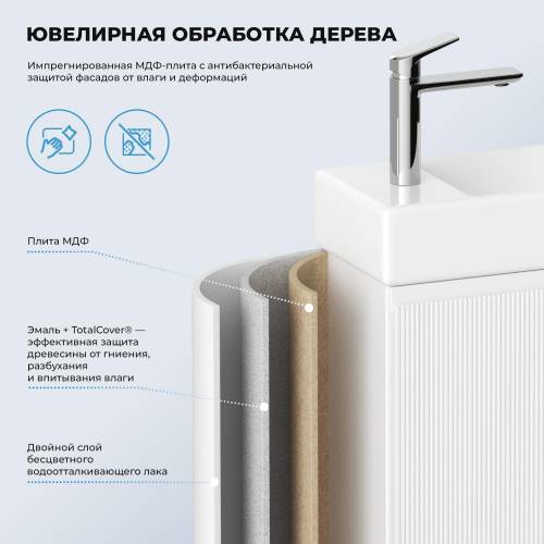 Wellsee Тумба под умывальник 3 в 1 WC Area 221801006 (тумба/матовый белый, раковина/глянцевый белый, ножки/матовый черный)
