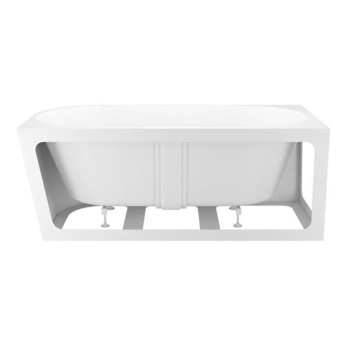 Пристенная  акриловая ванна Wellsee Excellence Pro 28760801R, 180*80 см, цвет белый  глянец. Набор 4 в 1: ванна 287608000, ножки, экран, слив-перелив хром  231921000.