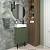 Wellsee Тумба под умывальник 3 в 1 WC Area 221805005 (тумба/матовый зеленый, раковина/глянцевый белый, ножки/матовый черный)