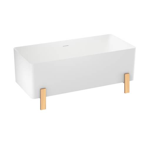 Отдельностоящая акриловая ванна на ножках Wellsee FR.Euphoria 230101002, 166*77,5 см Набор 3 в 1: ванна 230101000, декоративные ножки золото 231905000, экран.