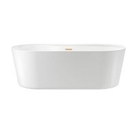 Отдельностоящая акриловая ванна Wellsee Vanille Joie 236501004, 179,5*84,5 см Набор 4 в 1: ванна 236501000, ножки, экран, слив-перелив золото 231925000.