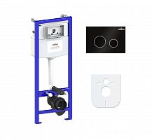 Инсталляция для унитаза комплект 4 в 1 Lavinia Boho Relfix 77010008: система инсталляции для подвесного унитаза, стандартный комплект креплений, шумоизоляция, кнопка смыва