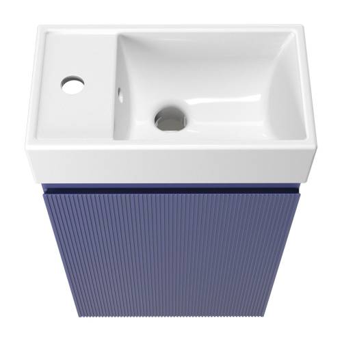 Wellsee Тумба под умывальник 2 в 1 WC Area 221804002 (тумба/матовый синий, раковина/глянцевый белый, без ножек)