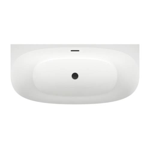 Пристенная акриловая ванна Wellsee Belle Spa 2.0 235801003, 160*75 см Набор 4 в 1: ванна 235801000, ножки, экран, слив-перелив матовый черный 231924000.