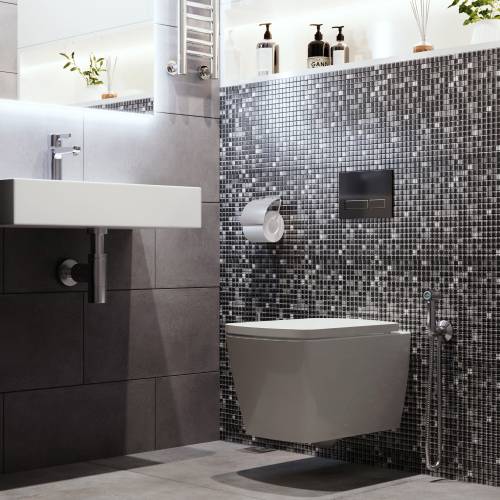 Инсталляция для унитаза комплект 5 в 1 Lavinia Boho Relfix 77020051: система инсталляции для подвесного унитаза, удлиненный комплект креплений, шумоизоляция, кнопка смыва, диспенсер