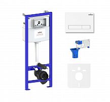 Инсталляция для унитаза комплект 5 в 1 Lavinia Boho Relfix 77010030: система инсталляции для подвесного унитаза, стандартный комплект креплений, шумоизоляция, кнопка смыва, диспенсер