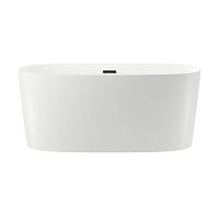 Отдельностоящая акриловая ванна Wellsee Câlin 230201003, 140*70 см Набор 4 в 1: ванна 230201000, ножки, экран, слив-перелив матовый черный 231924000.