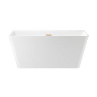 Отдельностоящая акриловая ванна Wellsee Graceful Pro 230901004, 140*74 см Набор 4 в 1: ванна 230901000, ножки, экран, слив-перелив золото 231920000.