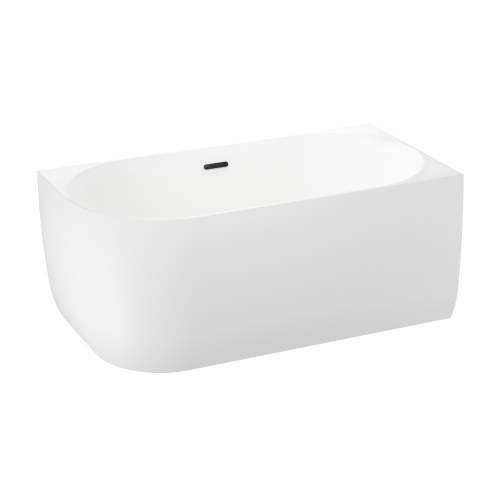 Пристенная акриловая ванна Wellsee Belle Spa 235702003, 150*75 см (правая) Набор 4 в 1: ванна 235702000, каркас, экран, слив-перелив матовый черный 231924000.