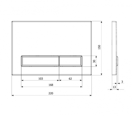 Пластиковая клавиша смыва Lavinia Boho RelFix 3805001C, цвет хром