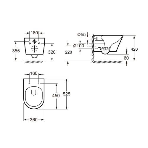 Подвесной унитаз Wellsee Câlin 182606001