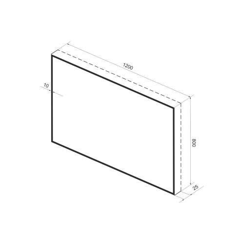 Прямоугольное зеркало с фоновой LED-подсветкой Wellsee 7 Rays' Spectrum 172201090 (120*80 см, черный контур, сенсорная кнопка)