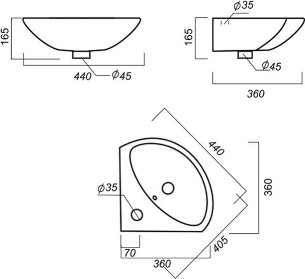 Умывальник Sanita Веер 36 VERSAWB01 фото 4