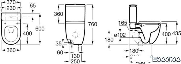 Унитаз Roca Meridian-N Rimless A34224L000 без бачка