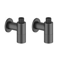 Угловые вентили для подключения смесителя Wellsee Drainage System 182147001 матовый черный