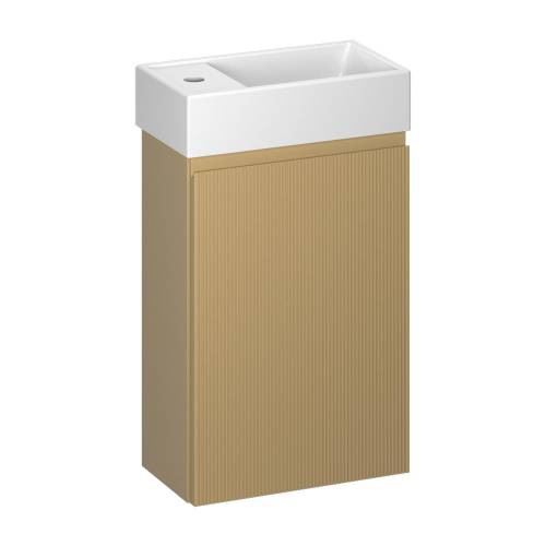 Wellsee Тумба под умывальник 2 в 1 WC Area 221803002 (тумба/матовый бежевый, раковина/глянцевый белый, без ножек)