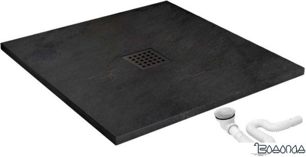 Душевой поддон Rea Rock 90x90 (черный)