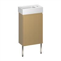 Wellsee Тумба под умывальник 3 в 1 WC Area 221803003 (тумба/матовый бежевый, раковина/глянцевый белый, ножки/нержавеющая сталь)