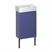 Wellsee Тумба под умывальник 3 в 1 WC Area 221804005 (тумба/матовый синий, раковина/глянцевый белый, ножки/матовый черный)