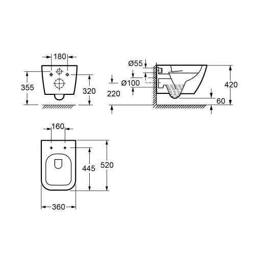 Подвесной унитаз Wellsee Pure BY Wellsee 182602001