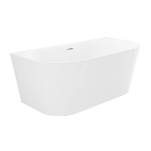 Пристенная  акриловая ванна Wellsee Excellence Pro 28760201R, 150*73 см, цвет белый  глянец. Набор 4 в 1: ванна 287602000, ножки, экран, слив-перелив хром  231921000.