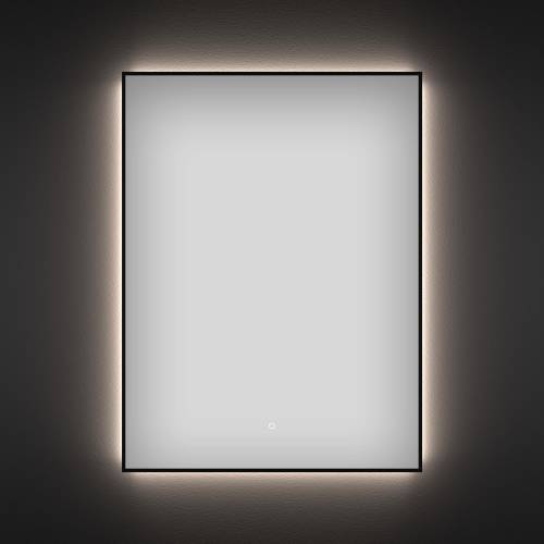 Прямоугольное зеркало с фоновой LED-подсветкой Wellsee 7 Rays' Spectrum 172200880 (50*75 см, черный контур, сенсорная кнопка)