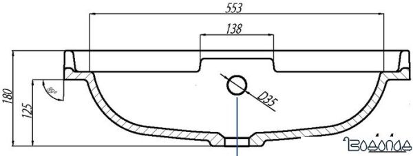 Умывальник Акватон Фабиа 65 65x45