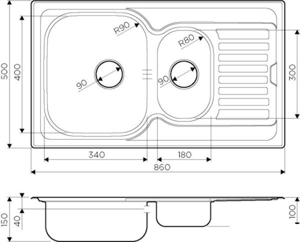 Кухонная мойка Omoikiri Kashiogawa 86-2-IN (матовый)