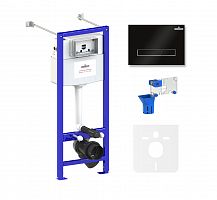 Инсталляция для унитаза комплект 5 в 1 Lavinia Boho Relfix 77020051: система инсталляции для подвесного унитаза, удлиненный комплект креплений, шумоизоляция, кнопка смыва, диспенсер