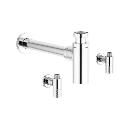 Накладная раковина на столешницу для ванной Lavinia Boho Sink 20219349R в наборе 7 в 1: раковина 48 см (белый глянец), донный клапан, сифон, смеситель, вентили, зеркало, аксессуары (хром)