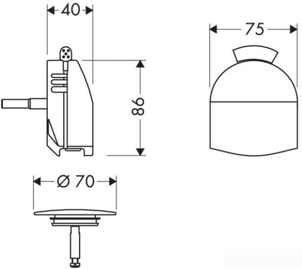 Донный клапан Hansgrohe Exafill 58127000