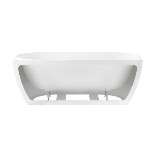 Пристенная акриловая ванна Wellsee Belle Spa 3.0 235901003, 170*80 см Набор 4 в 1: ванна 235901000, ножки, экран, слив-перелив матовый черный 231924000.