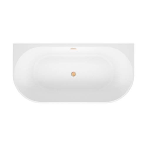 Пристенная  акриловая ванна Wellsee Excellence Pro 28760304R, 170*75 см, цвет белый  глянец. Набор 4 в 1: ванна 287603000, ножки, слив-перелив золото  231925000.
