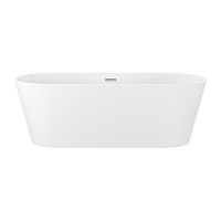 Отдельностоящая  акриловая ванна Wellsee Shell 28170101R, 140*70 см, цвет белый глянец.  Набор 4 в 1: ванна 281701000, ножки, экран, слив-перелив хром 231921000.