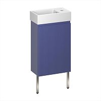 Wellsee Тумба под умывальник 3 в 1 WC Area 221804003 (тумба/матовый синий, раковина/глянцевый белый, ножки/нержавеющая сталь)