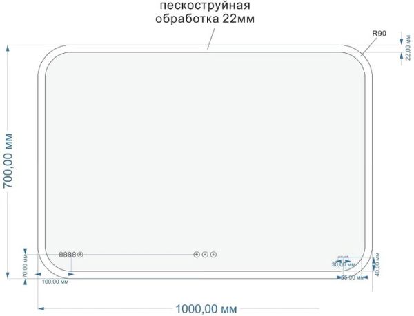Cersanit Зеркало 100х70 KN-LU-LED070-100-p-Os фото 4