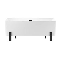 Отдельностоящая акриловая ванна на ножках Wellsee FR.Euphoria 230101003, 166*77,5 см Набор 4 в 1: ванна 230101000, декоративные ножки матовый черный 231904000, экран, слив-перелив матовый черный 231919000.