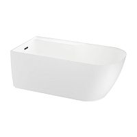 Отдельностоящая акриловая ванна Wellsee Camellia 2.0 236201003, 167*82 см (левая) Набор 4 в 1: ванна 236201000, ножки, экран, слив-перелив матовый черный 231919000.