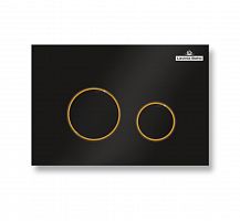 Пластиковая клавиша смыва Lavinia Boho RelFix 38050803, цвет матовый черный / золотой глянец