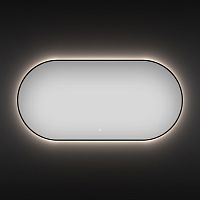 Овальное зеркало с фоновой LED-подсветкой Wellsee 7 Rays' Spectrum 172201570 (120*60 см, черный контур, сенсорная кнопка)