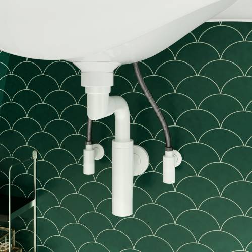 Угловые вентили для подключения смесителя Wellsee Drainage System 182150001 матовый белый