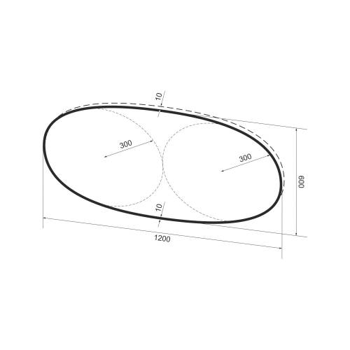 Овальное зеркало Wellsee 7 Rays' Spectrum 172201490 (120*60 см, черный контур)