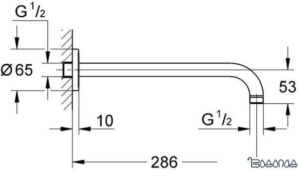 Держатель верхнего душа Grohe Rainshower 28576000 фото 4
