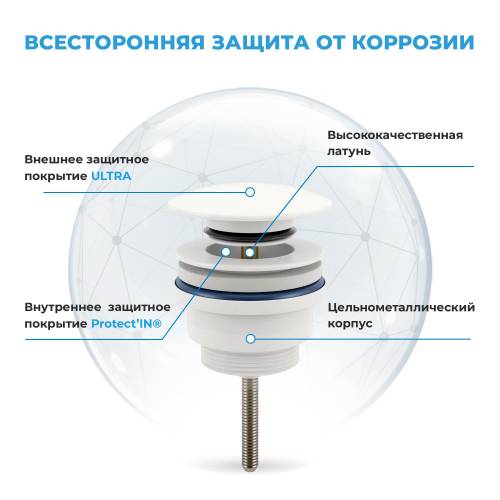 Сифон и донный клапан Wellsee Drainage System 182123003 (состоит из 182123000, 182143000)