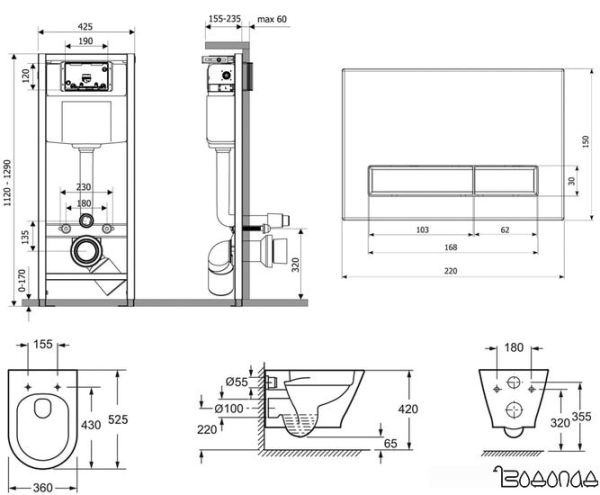 Унитаз Lavinia Boho Relfix Elegant Rimless 6 в 1 87561059 (белый пластик) фото 2